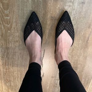 Zara mesh pointy flat slide/mules 39 (US8)